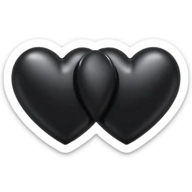 İki siyah kalp Birleşik sticker