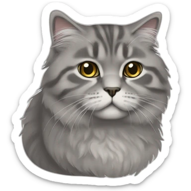 cat-graytabby-scottishfold-longhair-upset-upset sticker