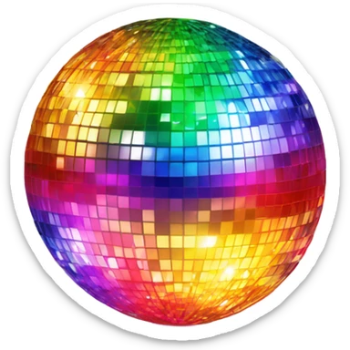 Disco ball projecting rainbow of colors sticker