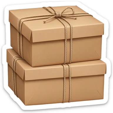 apple style emoji of stacked goods or parcels, alternate version, representing Waren (goods) sticker