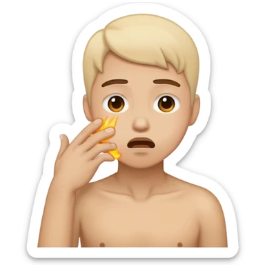 person pretend choking itself sticker