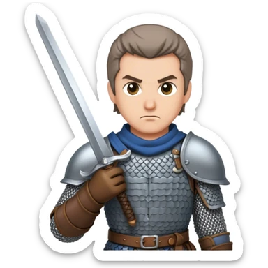 mid evil swords man sticker