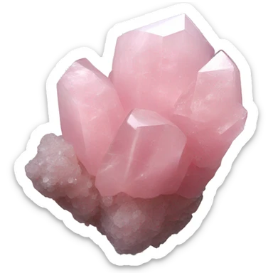 Rose quartz crystal cluster  sticker