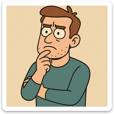 man thinking sticker