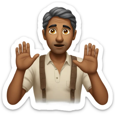 Indian man asking for something  sticker