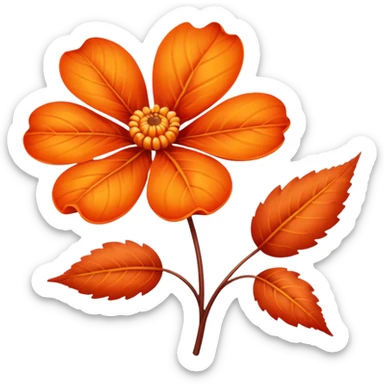 An autumn flower with orange-red leaves curling gently.
















































 sticker