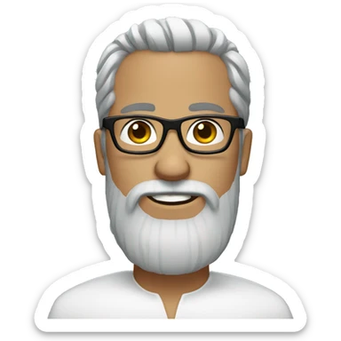 White groom with black glasses and grey long straight beard  sticker