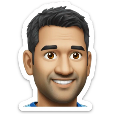 Ms dhoni right side look, smart handsome , in india jersey, only half photo sticker