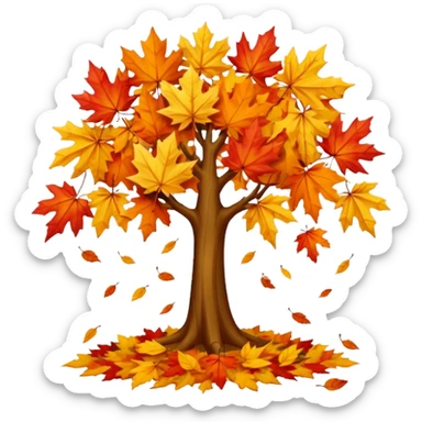 leaves falling from a tree sticker