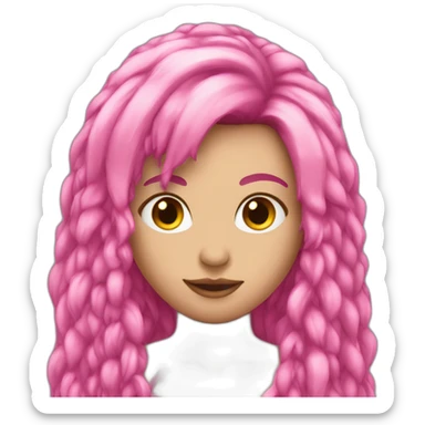 pink-punk-brunet-long-hair sticker