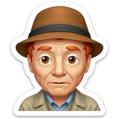 hatted and red haired old man sticker