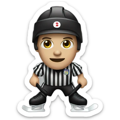 Blind hockey referee skating sticker