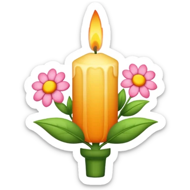 flower candle sticker