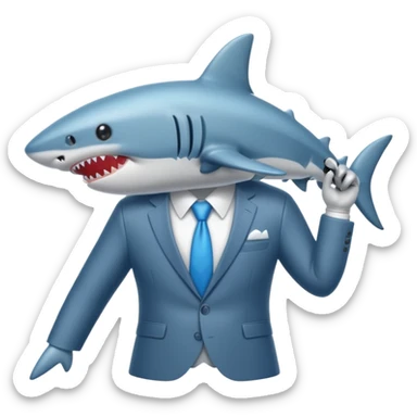 draw a vacuum sealed shark wearing a suit sticker