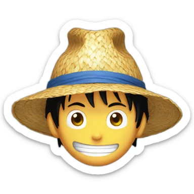 Luffy with straw hat sticker