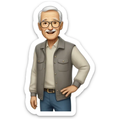 80 year old man sticker