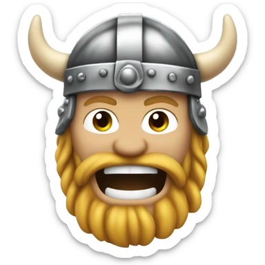 Laughing metalhead Viking  sticker