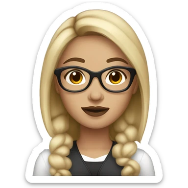 woman makeup artist with dark brown hair and light skin  sticker