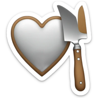 coeur avec un couteau sticker