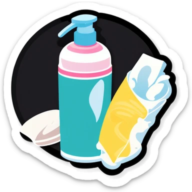 Tissues and lotion sticker