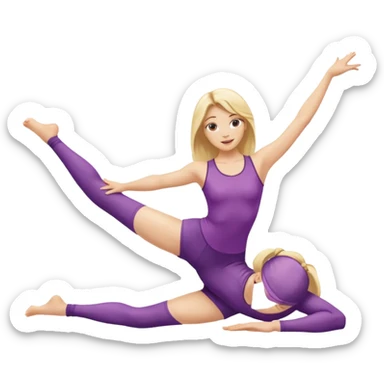 Blonde woman doing the traiditonal splits sticker
