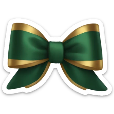 Forest green and dark gold bow sticker
