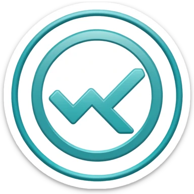 Marca de verificación  un "check"  dentro de un círculo de color cian o turquesa, con un borde gris claro. sticker