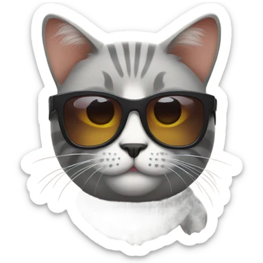 Cat with sunglasses sticker