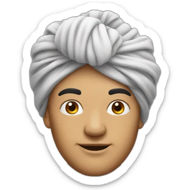 Grosse tete chauve avec un turban sticker