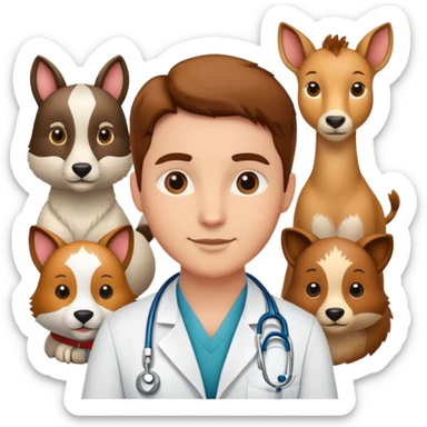 Veterinarian with animals sticker