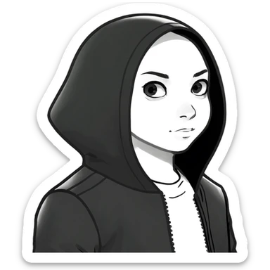 shiny allure in black jacket sticker