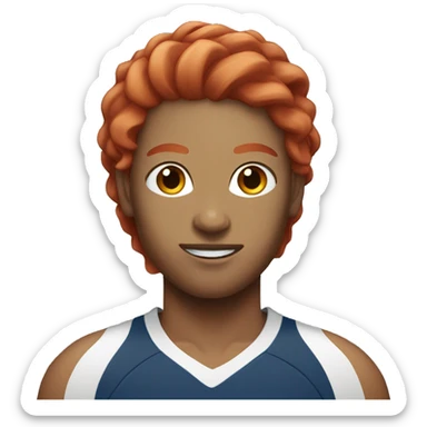 Volleyball player with red hair  sticker