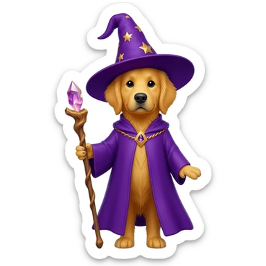 Dog wizard sticker