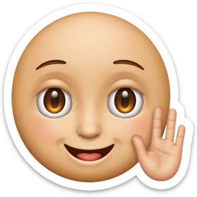 Normal emoji with the left eye twitching while smiling  sticker