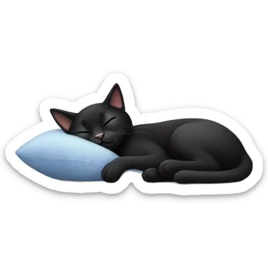 Black cat sleeping sticker