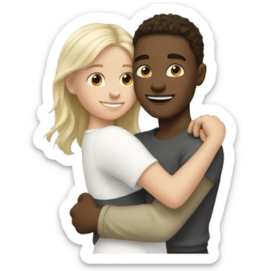 White brother and white sister that hug because they are nice to each other sticker