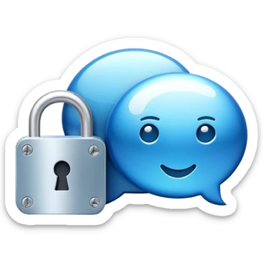 Private group chat icon with a lock on a chat bubble sticker