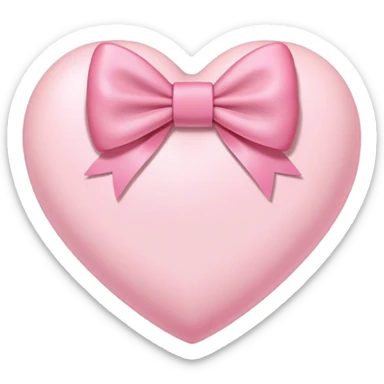 pale pink heart with pink bow sticker