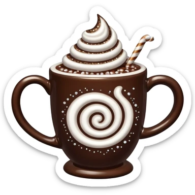 Hot cocoa in beautiful sparkly mug sticker