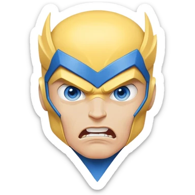 жовто-синій супер герой дуже злий sticker