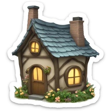  A fairy cottage house sticker
