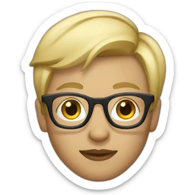 designer with glasses and short blonde hair sticker