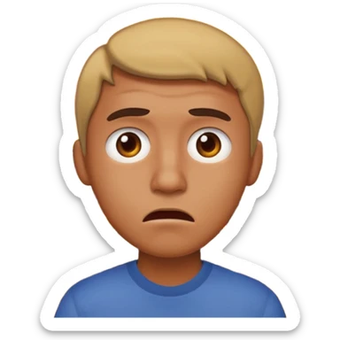 sad man standing with a house on fire behind him, man looking shocked, apple style emoji sticker