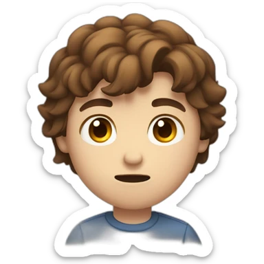 A 20 years Old angry boy with Brown hair saying “NO” with his hand, mid body sticker