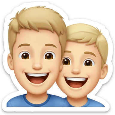 two boys laughing together sticker