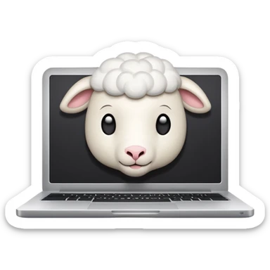 a closed laptop with a lamb logo sticker