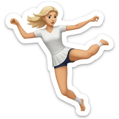 White women kick with her leg sticker