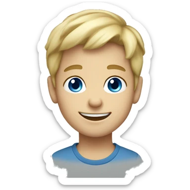 Blue eyed blond hair boy smiling sticker