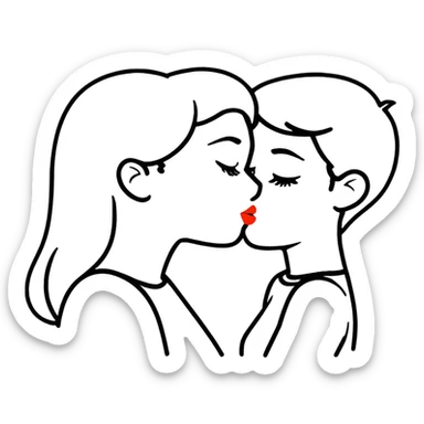 Love couple kiss sticker