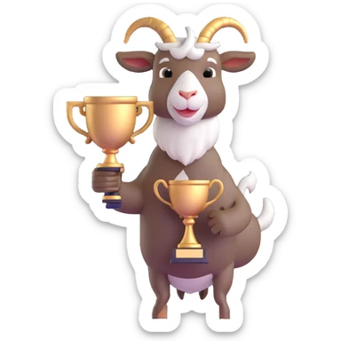 champion goat with trophy sticker